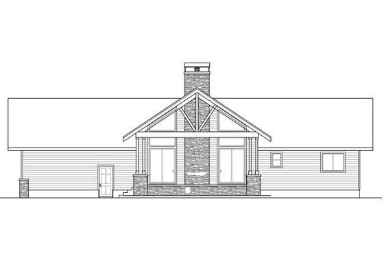 Exterior - Rear Elevation for Craftsman House Plan #124-1019 - 2 bed, 2 bath