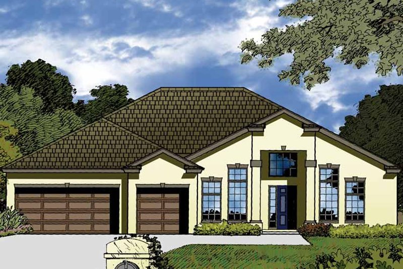 Home Plan - Exterior - Front Elevation 3 for Contemporary House Plan #1015-48 - 4 bed, 2 bath