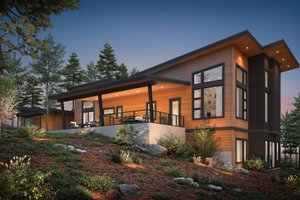 Exterior - Rear Elevation for Contemporary House Plan #1070-224 - 4 bed, 2.5 bath