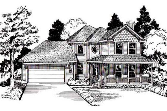 Exterior - Front Elevation for Country House Plan #312-822 - 3 bed, 2.5 bath