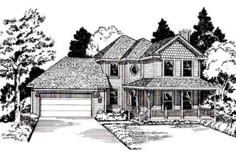 Exterior - Front Elevation 2 for Country House Plan #312-822 - 3 bed, 2.5 bath