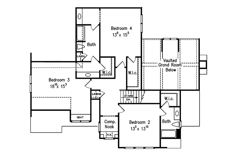 Home Plan - Floor Plan - Upper Floor for European House Plan #927-496 - 4 bed, 3.5 bath