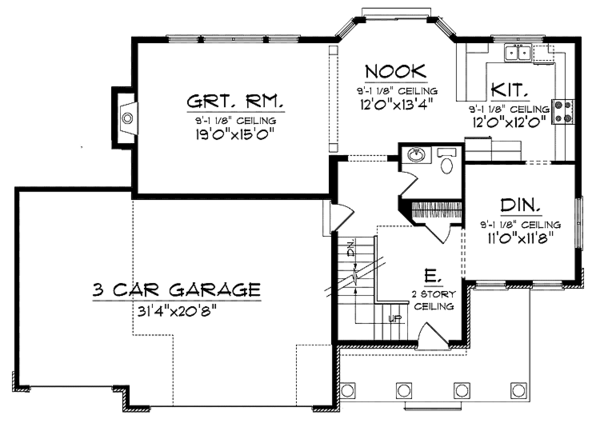 Dream House Plan - European Floor Plan - Main Floor Plan #70-1401
