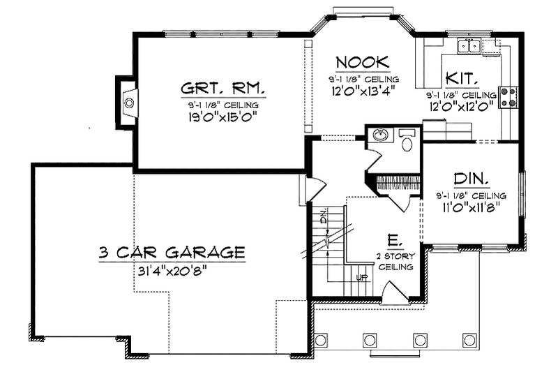 Architectural House Design - Floor Plan - Main Floor for European House Plan #70-1401 - 4 bed, 2.5 bath