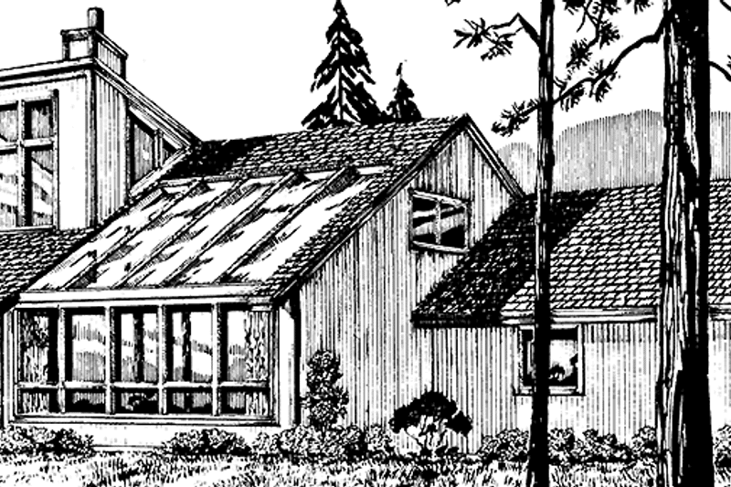 Home Plan - Exterior - Rear Elevation for Contemporary House Plan #320-1265 - 4 bed, 3.5 bath