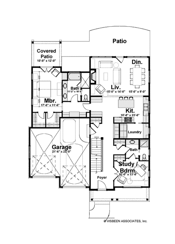 Architectural House Design - Craftsman Floor Plan - Main Floor Plan #928-228