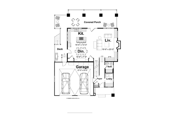 Floor Plan - Main Floor for Bungalow House Plan #928-195 - 2 bed, 2 bath