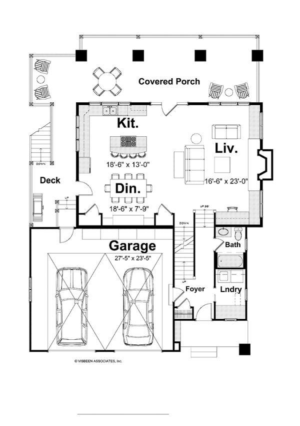 Bungalow Floor Plan - Main Floor Plan #928-195