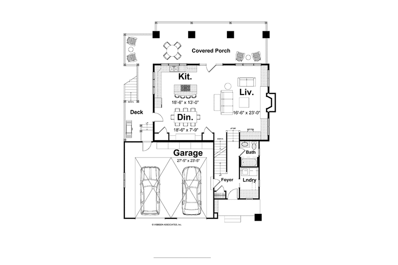 Home Plan - Floor Plan - Main Floor for Bungalow House Plan #928-195 - 2 bed, 2 bath