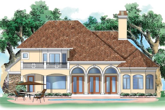 Exterior - Rear Elevation for Traditional House Plan #930-90 - 3 bed, 3 bath
