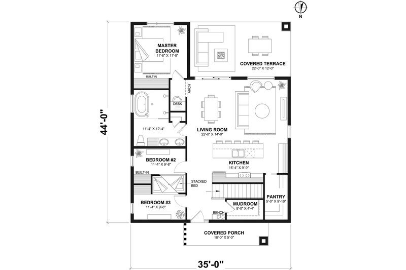 Dream House Plan - Floor Plan - Other Floor for Farmhouse House Plan #23-2907 - 3 bed, 1 bath