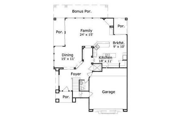 Floor Plan - Main Floor House Plan #411-249 - 3 bed, 2 bath