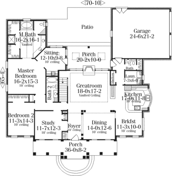 House Blueprint - Colonial Floor Plan - Main Floor Plan #406-107