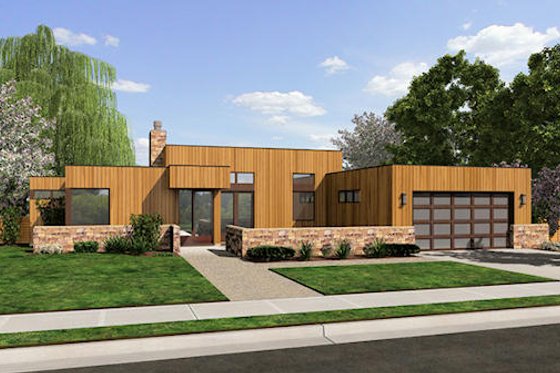 Dream House Plan - Exterior - Front Elevation for Modern House Plan #48-505 - 2 bed, 2 bath