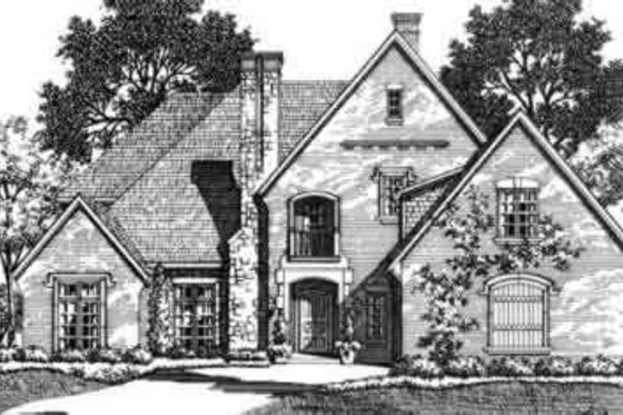 Exterior - Front Elevation for European House Plan #141-151 - 4 bed, 3.5 bath