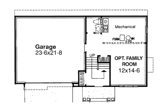 Floor Plan - Lower Floor for Traditional House Plan #320-368 - 3 bed, 2 bath