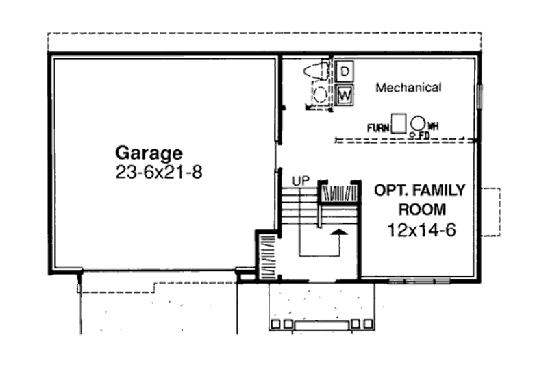 Home Plan - Floor Plan - Lower Floor for Traditional House Plan #320-368 - 3 bed, 2 bath