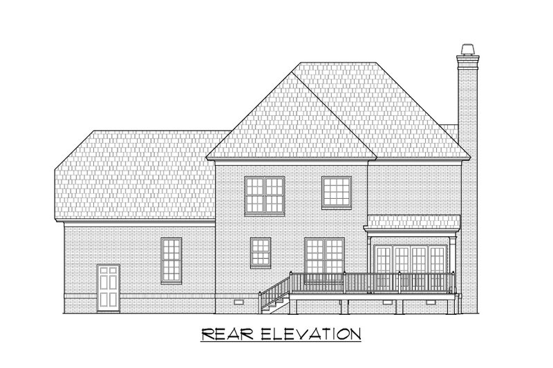 Architectural House Design - Exterior - Rear Elevation for Traditional House Plan #1054-55 - 3 bed, 2.5 bath