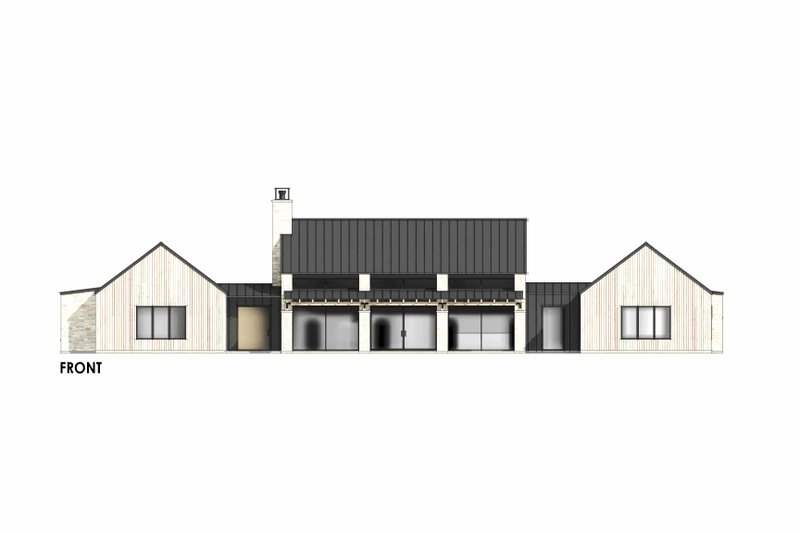 House Design - Exterior - Front Elevation 5 for Modern House Plan #1096-58 - 4 bed, 3.5 bath