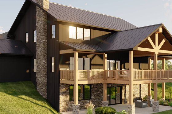 Exterior - Covered Porch for Barndominium House Plan #1064-223 - 3 bed, 2.5 bath
