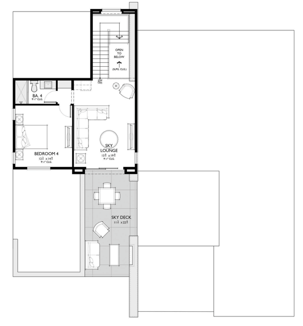Modern Floor Plan - Upper Floor Plan #1087-1
