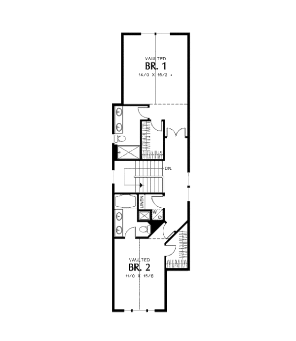 Architectural House Design - Craftsman Floor Plan - Upper Floor Plan #48-376