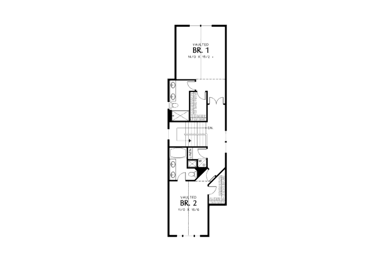 Home Plan - Floor Plan - Upper Floor for Craftsman House Plan #48-376 - 2 bed, 2.5 bath