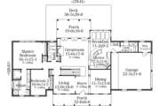 Southern Style House Plan - 4 Beds 3 Baths 3042 Sq/Ft Plan #406-109 