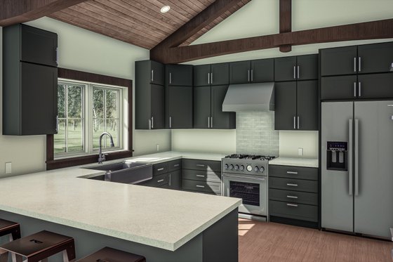 Interior - Kitchen for Craftsman House Plan #1088-10 - 2 bed, 2 bath