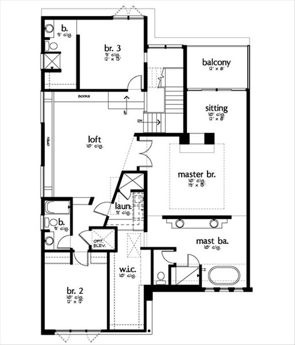 Modern Floor Plan - Upper Floor Plan #449-9
