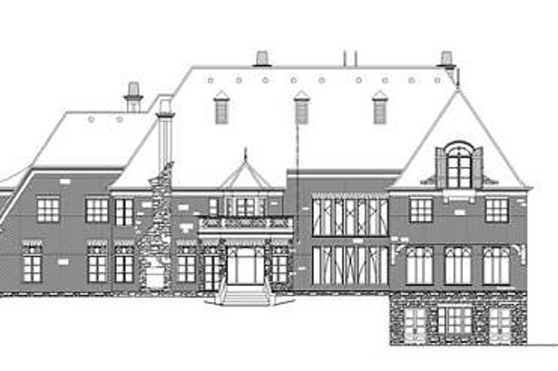 Home Plan - Exterior - Rear Elevation for European House Plan #119-339 - 5 bed, 5 bath