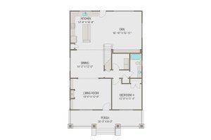 Floor Plan - Main Floor for Craftsman House Plan #461-47 - 4 bed, 3 bath