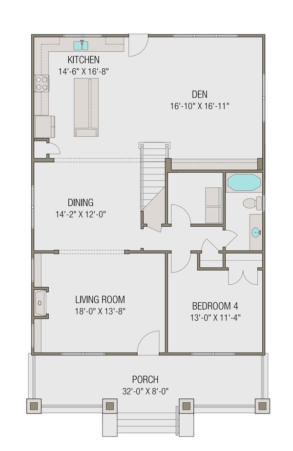 Craftsman Floor Plan - Main Floor Plan #461-47