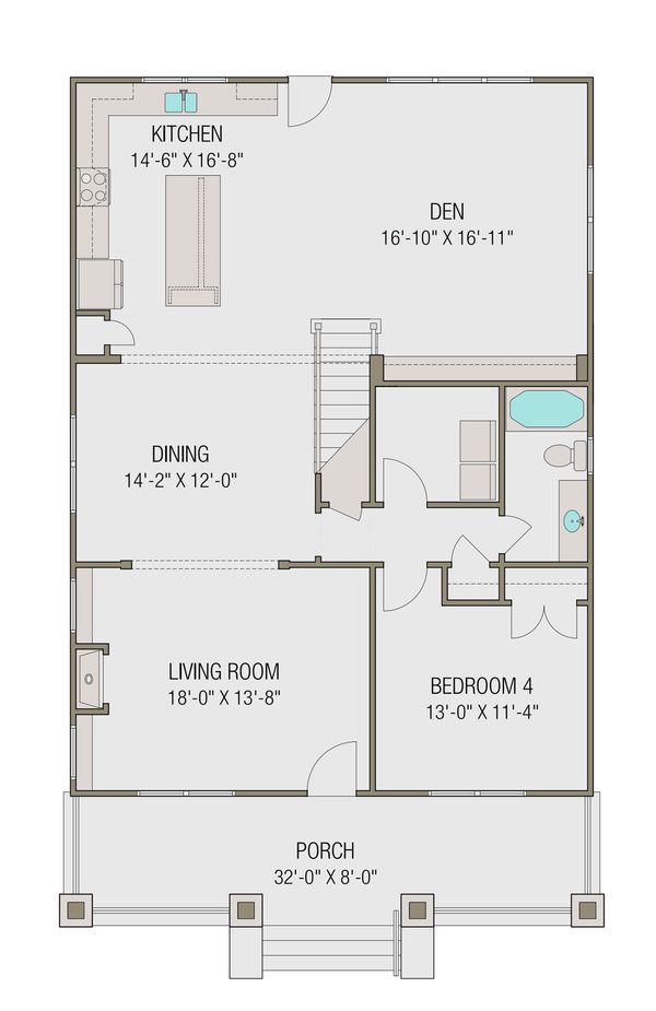 Dream House Plan - Craftsman Floor Plan - Main Floor Plan #461-47