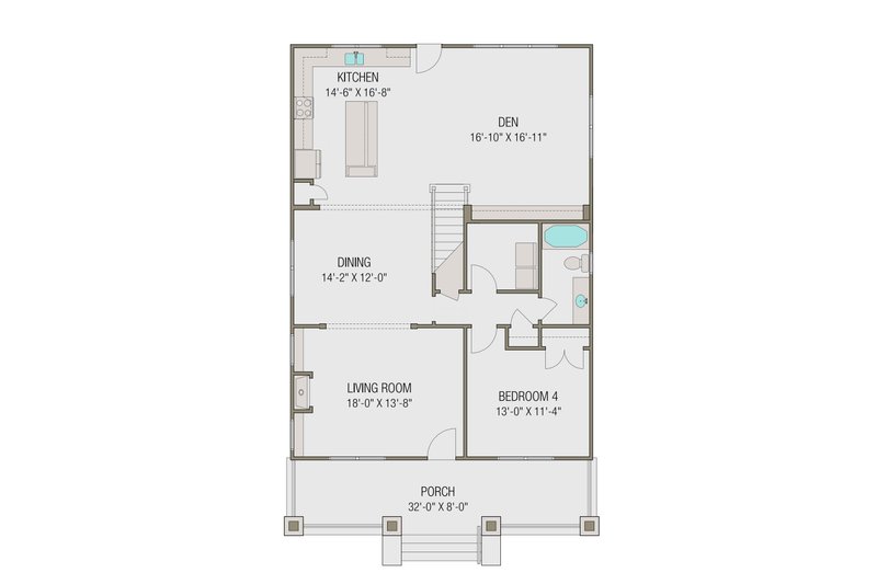 Home Plan - Floor Plan - Main Floor for Craftsman House Plan #461-47 - 4 bed, 3 bath