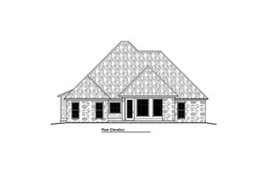 Exterior - Rear Elevation for European House Plan #1081-18 - 4 bed, 3 bath