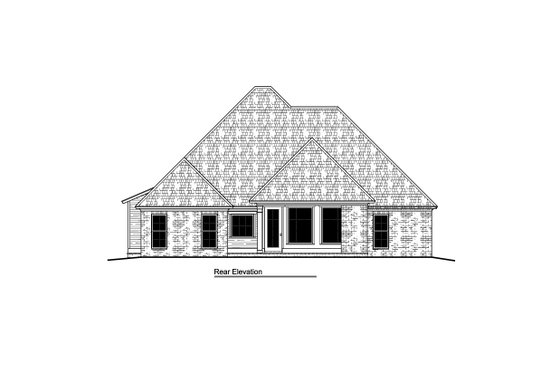 Exterior - Rear Elevation for European House Plan #1081-18 - 4 bed, 3 bath