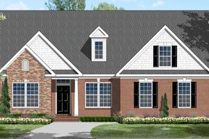 Colonial Exterior - Front Elevation Plan #1053-77