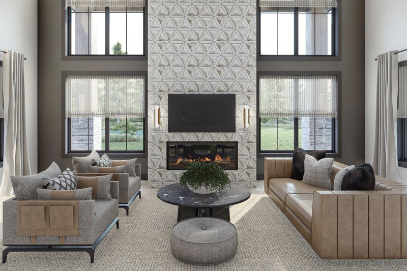 Home Plan - Interior - Family Room for Barndominium House Plan #455-544 - 3 bed, 2.5 bath