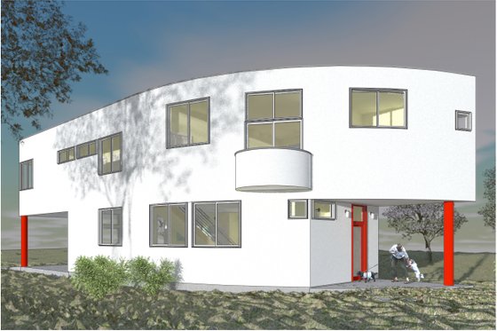 Exterior - Front Elevation 5 for Modern House Plan #450-6 - 3 bed, 2.5 bath