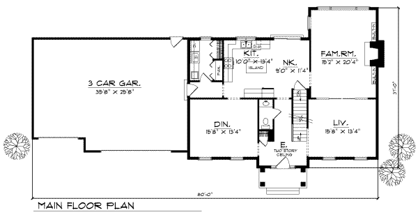 Traditional Floor Plan - Main Floor Plan #70-461
