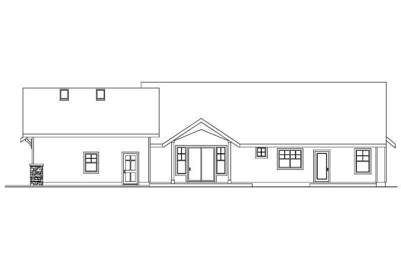 Home Plan - Exterior - Rear Elevation for Craftsman House Plan #124-583 - 3 bed, 2.5 bath