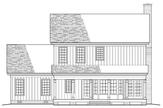 Exterior - Rear Elevation for Colonial House Plan #137-287 - 4 bed, 3.5 bath