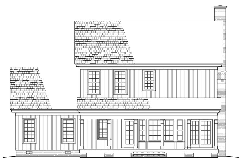 Architectural House Design - Exterior - Rear Elevation for Colonial House Plan #137-287 - 4 bed, 3.5 bath