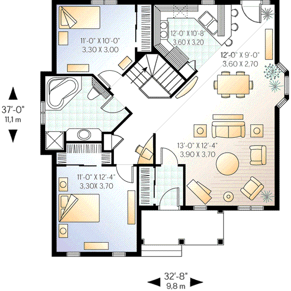 European Floor Plan - Main Floor Plan #23-321