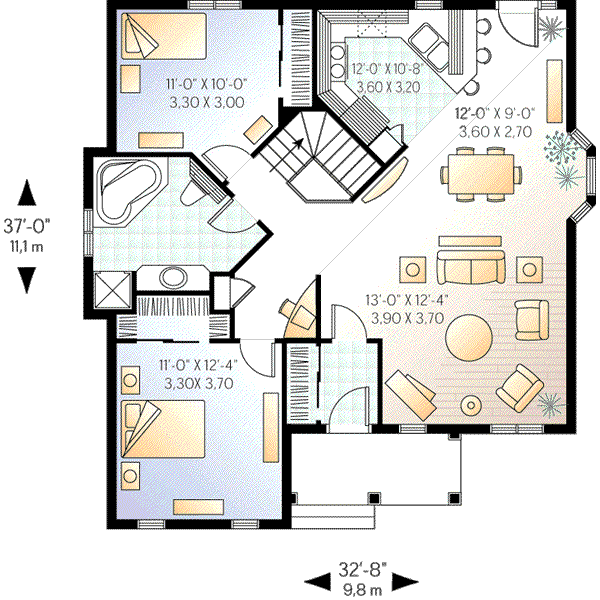 House Blueprint - European Floor Plan - Main Floor Plan #23-321