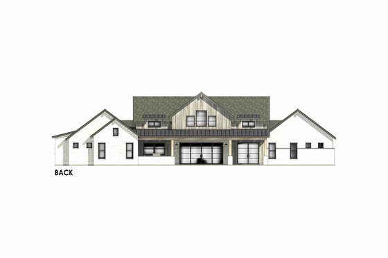 Exterior - Rear Elevation 1 for Farmhouse House Plan #1096-32 - 4 bed, 4.5 bath
