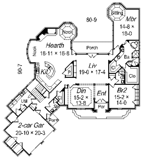 European Floor Plan - Main Floor Plan #329-321