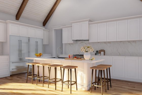 Interior - Kitchen 3 for European House Plan #923-80 - 3 bed, 2.5 bath