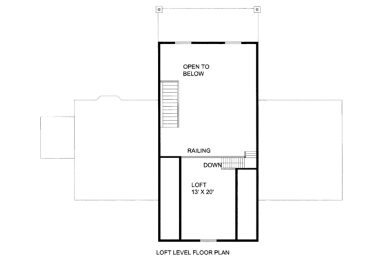 Floor Plan - Upper Floor for Bungalow House Plan #117-685 - 2 bed, 2 bath